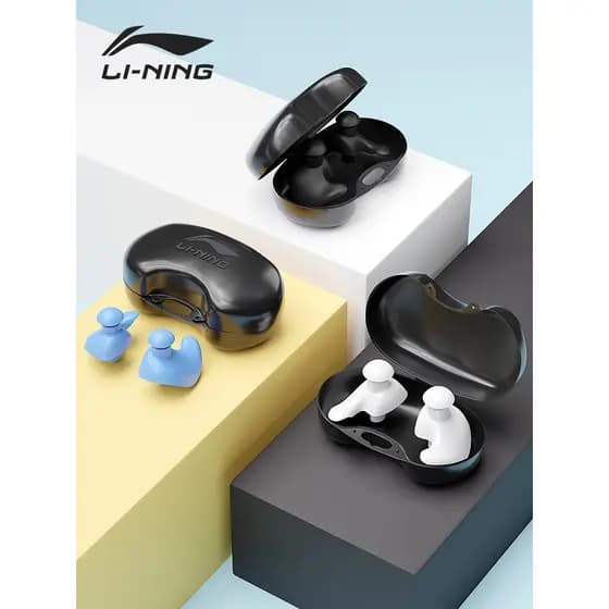 Li Ning tampões de ouvido para natação, à prova d'água, isolamento acústico, cabeça de banho, ferramenta útil, clipe de