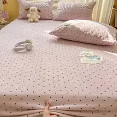 Dumb Cute Dog Estilo Coreano Leite Veludo Pele de Coelho Patch Lençol Bordado Lençol Peça Única Conjunto de Três Peças D