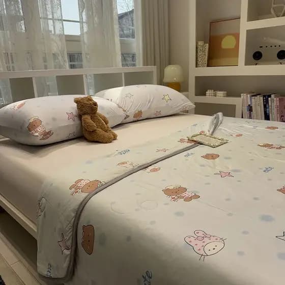Verão novo estilo de couro preto gato gato malha algodão verão colcha fresca nu dormir colcha fina luz cama fina ar cond