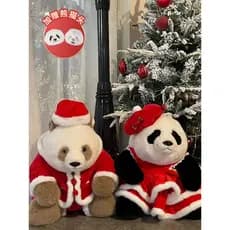 Presentes de Natal Presentes Ursinho de Pelúcia Bonito Panda Santa Panda Influenciador Conjunto de Natal Boneca Boneca