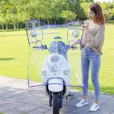 Pedal de motocicleta bateria de equitação elétrica pára-brisa dianteiro do carro inverno quatro estações pára-brisa tran