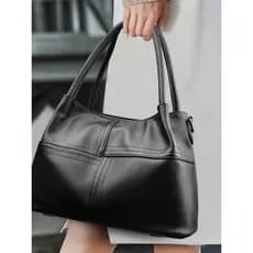 Bolsa grande feminina de couro macio, bolsa Tote de couro genuíno 2026, novo estilo, bolsa mãe de grande capacidade, bol