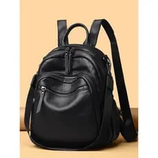 Mochila feminina de couro genuíno simples All-Match senhoras mochila grande capacidade Casual saco de viagem High-End te