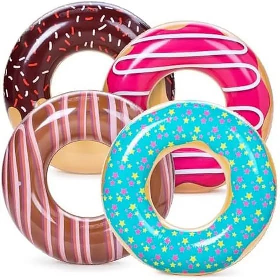 Sloosh 4 Pacotes De Flutuadores Infláveis Para Piscina , Anéis De Tubo De Tubos De Natação , Brinquedos Flutuantes De Fe