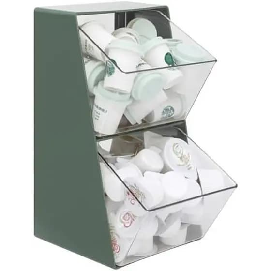 Bokelai Coffee Pod Storage Com 2 Cestos De Grande Capacidade K Cup Holder Organizador De Bancada Para Creme Keing Espres