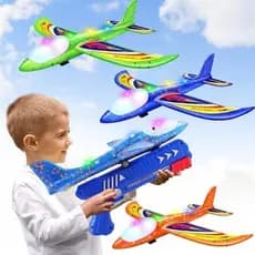 Wesfuner 3 Pacotes De Brinquedos Lançadores De Avião De Espuma , Planador De 2 Modos De Vôo , Brinquedo Voador Infantil
