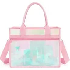 Bolsa De Praia Transparente Iridescente Fammart Para Mulheres , Sacola De Gelatina À Prova D'água De Areia Piscina , Ite