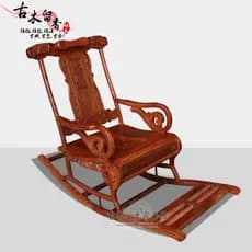 Móveis de mogno africano Huanghuali cadeira de balanço estilo chinês madeira maciça reclinável ouriço vermelho sândalo c