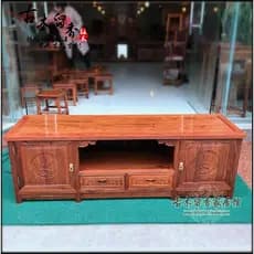 Armário de TV de mogno Ouriço Filme de sândalo vermelho Armário de piso de TV Africano Huanghuali Estilo chinês Madeira