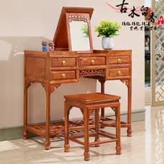 Penteadeira de mogno africano jacarandá penteadeira madeira maciça ouriço vermelho sândalo novo estilo chinês Flip espel