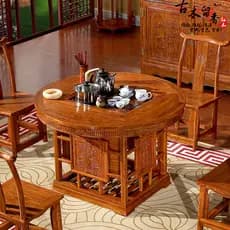 Mesa de chá de mogno africano jacarandá ouriço vermelho sândalo mesa de chá redonda Kung Fu mesa de chá de madeira maciç