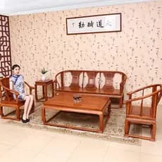 Sofá de mogno estilo chinês madeira maciça móveis antigos africano Huanghuali madeira palácio sofá ouriço vermelho sânda