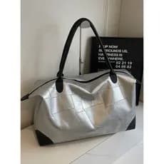 Francês GBP grande capacidade bolsa de viagem de curta distância moda prata sacola leve saco de embarque saco de bagagem