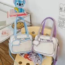 Saco de medição de lanche japonês Casual estudante mensageiro uniforme saco menina bidimensional diário mensageiro ombro