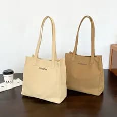 Ins estilo coreano sacola simples grande capacidade saco feminino verão Casual portátil All-Match lona bolsa de ombro am