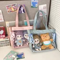 Bolsa de dor de grande capacidade bolsa de lona feminina japonesa novo estilo macio menina JK menina bidimensional couro