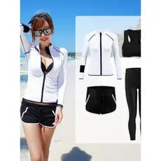 Versão coreana roupas de água-viva praia protetor solar roupas femininas primavera quente natação de manga comprida roup