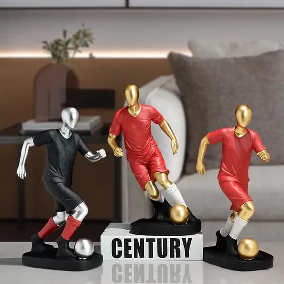 Decorações de atleta de futebol de luxo com luz simples, armário de TV para casa, armário de vinho, escritório, estudo,