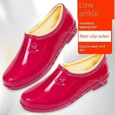 Botas de chuva com sola de tendão de carne, sapatos femininos de Saliva rasa, forro antiderrapante à prova d'água, tubo