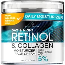 Creme Hidratante Facial com Retinol, Creme Firmador Anti-Envelhecimento para Pescoço, Creme Facial de Dia e Noite com Co