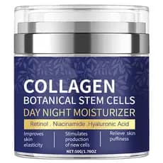 Hidratante Facial de Colágeno com Bomba Airless - Creme de Células-Tronco Botânicas de Colágeno para a Pele com Retinol,