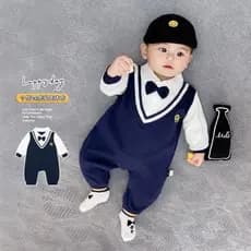 Macacão de bebê vestido quatro cinco seis sete oito nove meses um ano de idade mais meninos bebê primavera outono roupas