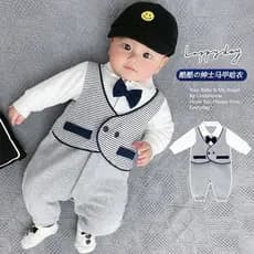 Influenciador roupas de bebê primavera outono bebê menino primavera terno verão puro algodão mês inteiro macacão meio an
