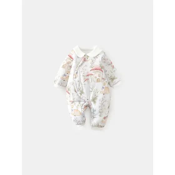 Bebê acolchoado macacão quente engrossado algodão 150g algodão acolchoado roupas recém-nascidos outono inverno macacão