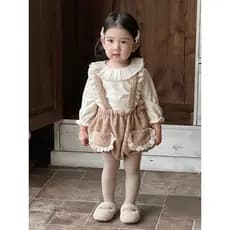 Bebê outono inverno roupas mais macacão de veludo estilo ocidental mês inteiro um ano de idade bebê menina gola boneca c