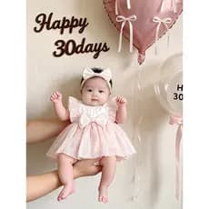 Mês inteiro roupas de bebê verão estilo fino peido envoltório vestido estilo ocidental bebê menina cem dias banquete pri