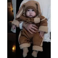 Sweetbaby roupas de bebê velo Bodysuit roupas de inverno do bebê Super bonito pele de uma peça estilo ocidental Outing r
