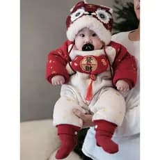 Bebê roupas de ano novo roupas de ano novo inverno festivo dragão ano macacão