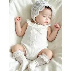 Bebê roupas de bebê roupas de verão colete macacões estilo ocidental um mês cem dias de idade feminino bebê macacão esti
