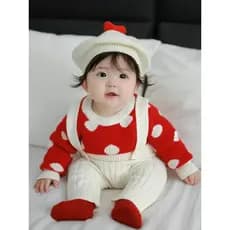 Roupas de bebê outono inverno roupas de malha macacão terno de um ano de idade bebê ano novo vermelho mais veludo passei