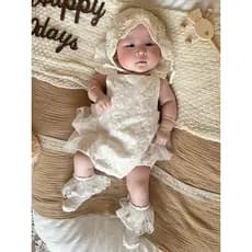 Bebê verão princesa cem dias banquete cem dias foto vestido branco