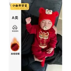 Roupas de bebê inverno festivo roupas de bebê roupas de inverno ano novo chinês roupas de ano novo velo quente macacão c