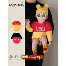 Bebê roupas de outono Outing roupas Super bonito macacão de bebê outono pouco mensal bonito macacão estilo ocidental mac