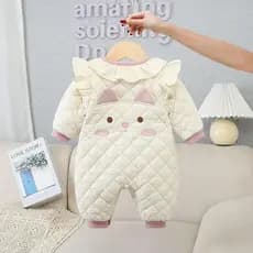 Roupas de inverno roupas de inverno bebê acolchoado macacão bebê recém-nascido forro de lã quente princesa macacão Outin