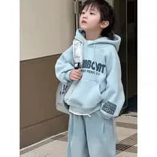 Meninos forro de lã moletom crianças outono inverno roupas 2025 novo estilo versão coreana meninas quente com capuz topo
