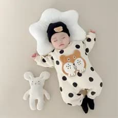 Bebê bebê Polka Dot velo macacão outono inverno dia estilo influenciador bebê bonito Super bonito estilo ocidental passe