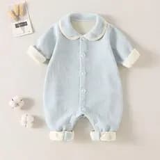 Macacão de bebê estilo chinês outono inverno forro de lã macacão recém-nascido