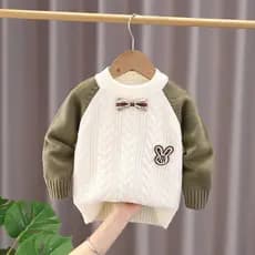 Recém-nascido 2024 bebê outono inverno bebê em torno do pescoço camisola de malha manter quente forro de lã enviado com