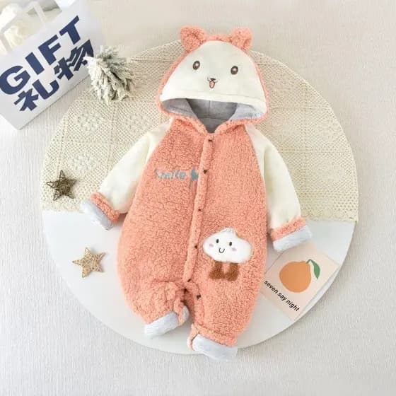 Roupas de bebê roupas de passeio de bebê velo Bodysuit outono inverno engrossado roupas de algodão recém-nascido macacão