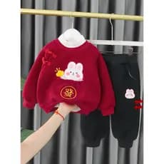 Feminino bebê roupas de inverno ano novo chinês crianças roupas de ano novo vermelho bebê inverno crianças roupas menina