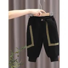 Meninos velo-velo-calças espessadas inverno exterior Wear crianças outono inverno bebê calças de algodão três-