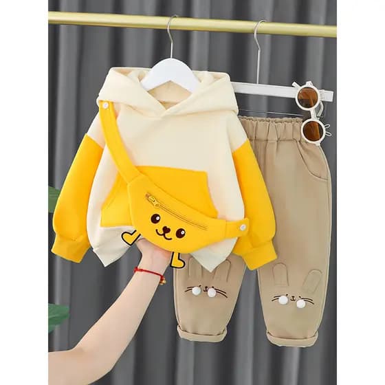 Meninas outono inverno terno de lã fina 2026 novo estilo infantil forro de lã roupas meninas início do inverno bebê roup