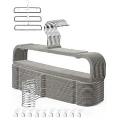 Cabides para Calças De Veludo HGYZE Com Barra Antiderrapante , Cabide De Feltro 20 Pacotes , Perchas Terciopelo , Percha