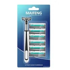 Navalha manual masculina de aço inoxidável, navalha de barbear de lâmina dupla, navalha facial, aparador de barba, lâmin