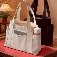 Bolsa de lona de grande capacidade, bolsa de trabalho, passeio de alto valor, novo estilo literário, estudante, nós
