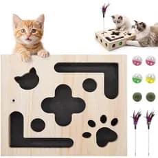 Caixa Alimentadora Cat Puzzle Nail Natural-Para Arquivo De Quebra-Cabeça Scratch Wood) 2026 Com Garra Care Toys Toy Cats